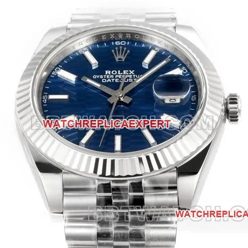 top-tier watch log JF factory Rolexblue dial pit pattern 3235 mechanical 41mm front live photo