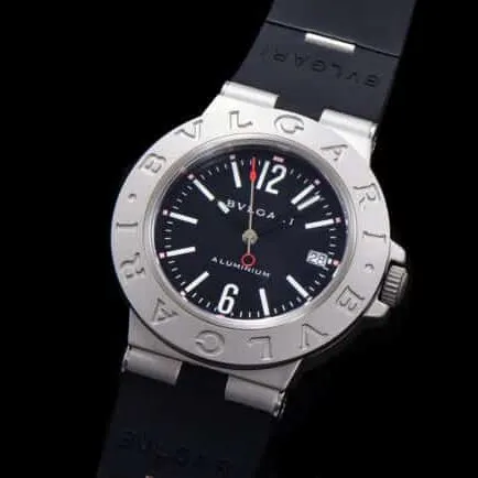 Bvlgari 2022 Aluminum Series Black Steel Men's Watch Front View