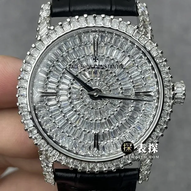 Vacheron Constantin watch ladies pavé diamond disc leather strap model pictures and prices front live photo