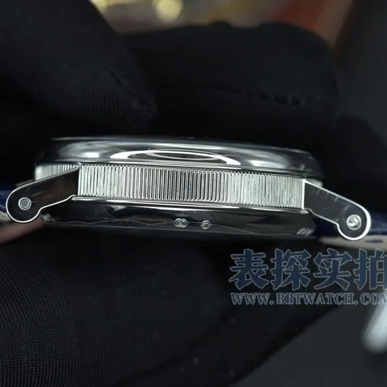 ZF Breguet watch blue gold engraved dialleather strap model 7097BB/GY/9WU side view
