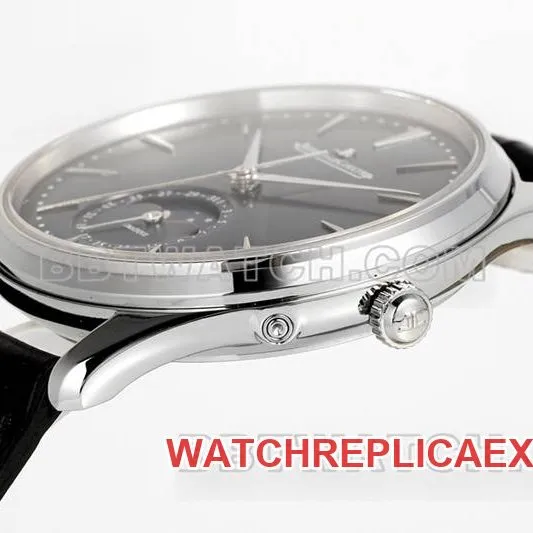 Jaeger-LeCoultre optimal watch ZF Factory master 39mm blue dialmoon phase925movementleather strap front live photo