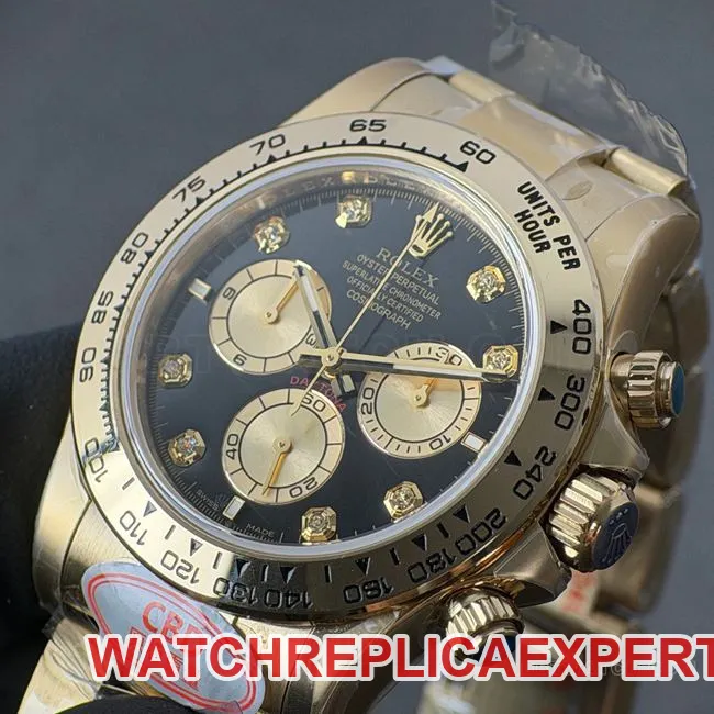 CBD factory collectible watch DaytonaRolexblack dial gold steel bracelet4131front live photo