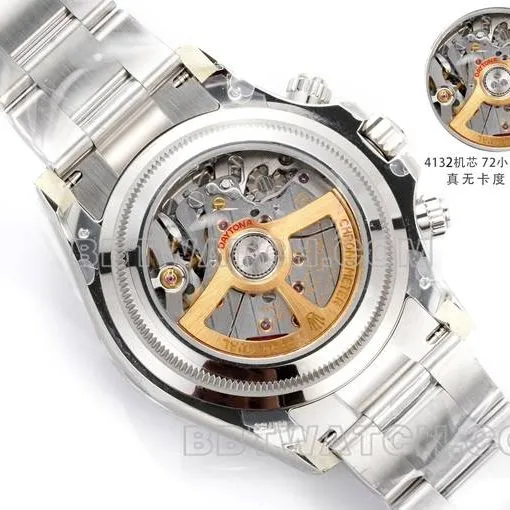 collectible watch JF factory DaytonaRolexblack dial4132 mechanical 40mm front live photo
