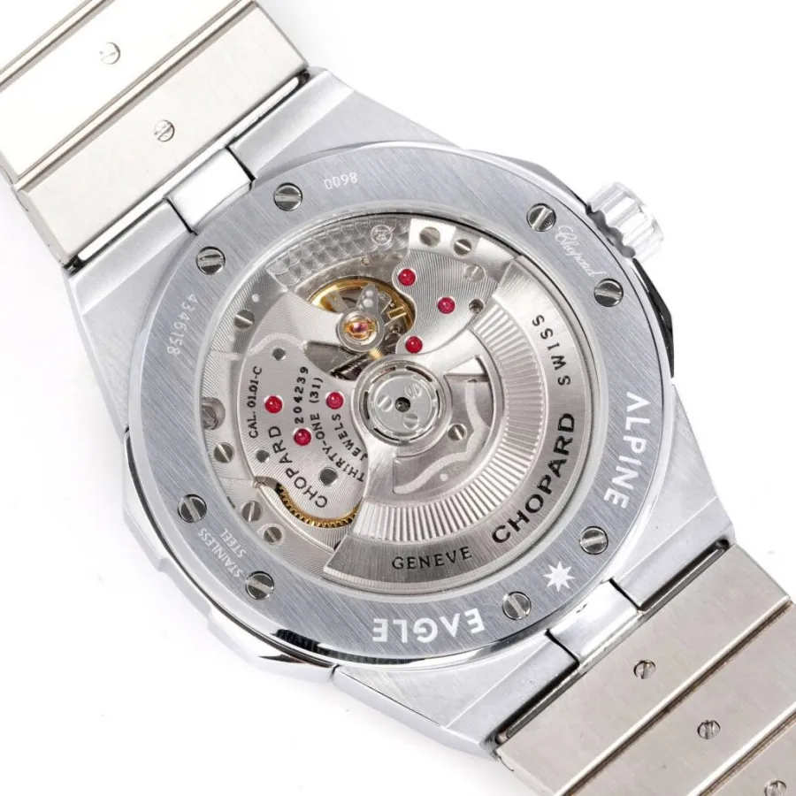 Chopardtop-tier watch GH factory Xueshan Aoyi 41mm diamond plate color sapphire crystal ring steel bracelet model front live photo