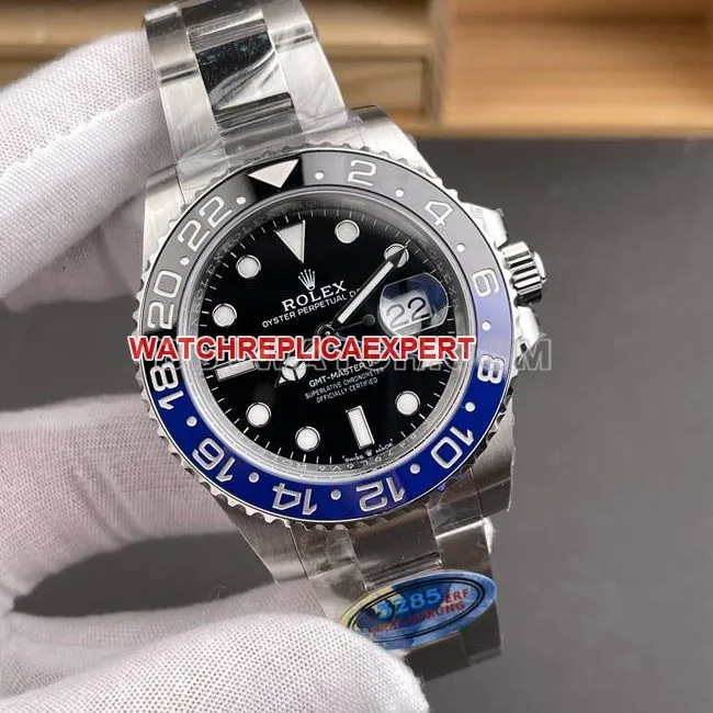1:1replica watch ERF factory GMT-MasterRolexblack dialBatman bezel3285 mechanical side live photo