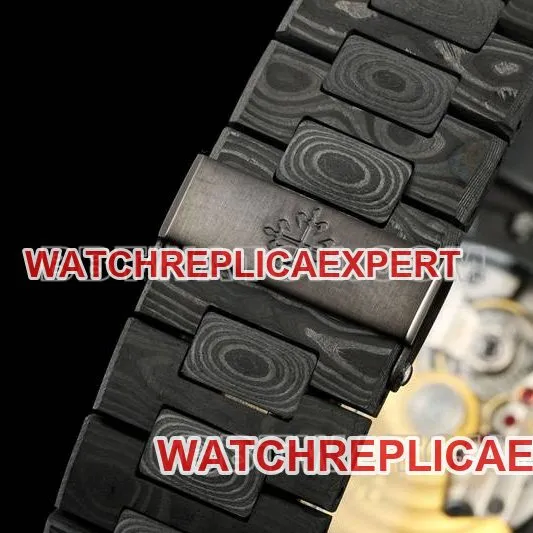 Patek Philippe1:1replica watch DIW factory Nautilus gray plate carbon fiber mechanical steel bracelet model 5711front live photo