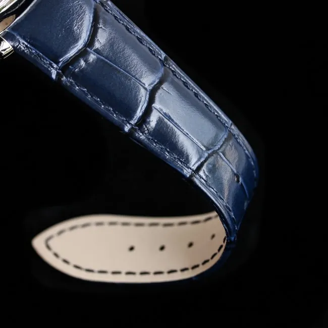 Blancpain Top collectible watches Men's Blue Plate Classic Series 6656 Automatic Mechanical Belt Watch Front View