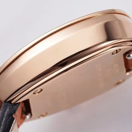 BV factory top-tier watch Bvlgari women's white dial orange belt quartz movementleather strap watch detail shots
