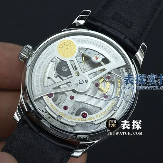 YL factory IWC Portugal top-tier 1:1high-quality watch men's Portuguese seven black dialleather strap model pictures and prices side live photo