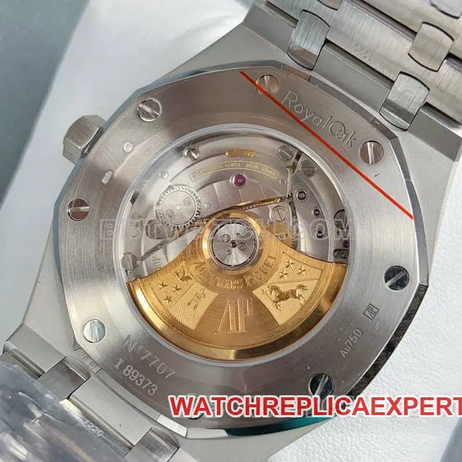 1:1replica watch Royal OakAPS factory Audemars Piguetblue dial frost gold 15410front live photo