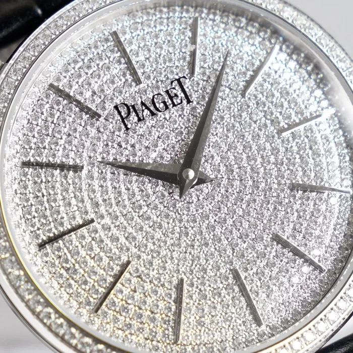 top-tier watch Piaget men's gray plate Altiplano series automatic movementleather strap watch front view