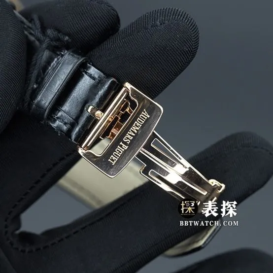 APS factory Audemars PiguetRoyal Oak15500top-tier 1:1super watch men's black dialleather strap picture and price front live photo