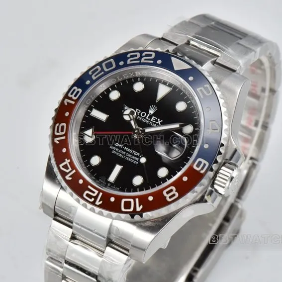C factory RolexGMT-Master type top-tier 1:1super cloneblack dialPepsi bezelm126710blro-0001front live photo