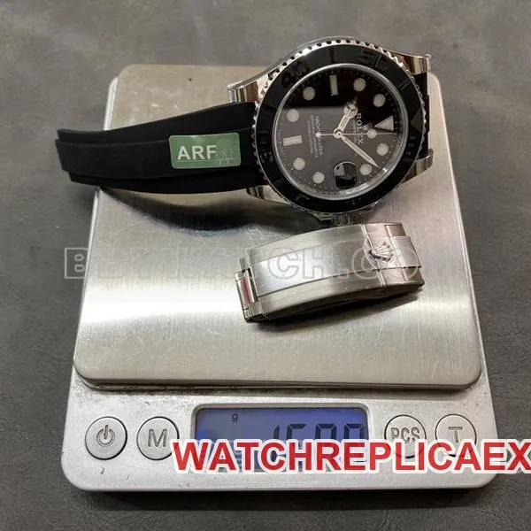 Rolex collectible watches ARF factory yacht masters black plate 42mm rubber models front real picture