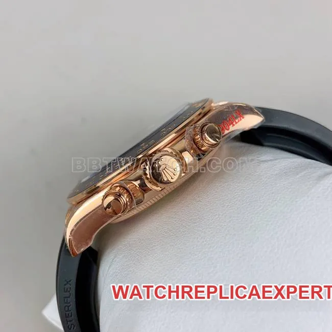 top-tier watch QFDaytonaRolexblack dialrose gold4131 mechanical front live photo