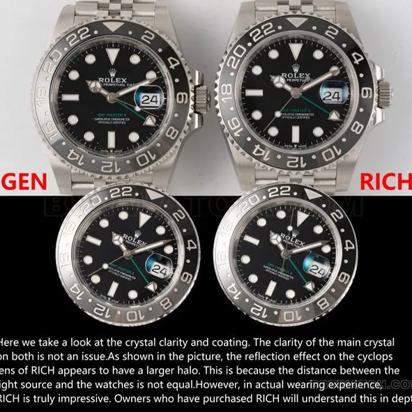 RICH factory Rolex GMT-Master black and gray circle 126710 top-tier watch comparison Genuine difference appearance live photos