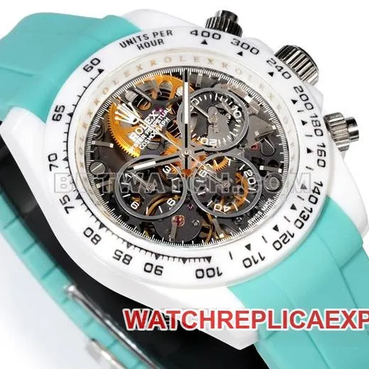 collectible watch TW factory DaytonaRolex white shell green rubber braceletfront live photo