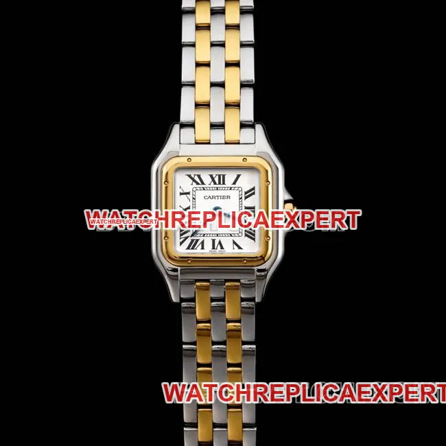 watch cheetah BBa factory Cartierwhite dial yellow goldsteel braceletquartzside live photo
