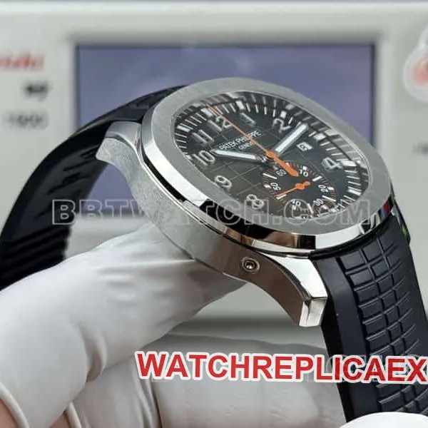 Watches Patek Philippe P1 Factory Grenade Black Plate Mechanical Black Rubber Model 5968 Front Actual Picture