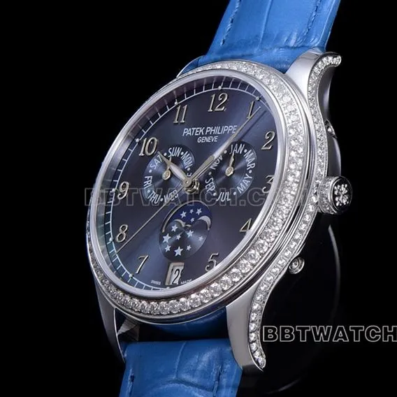 ZP factory Patek Philippe complex function timepiece top-tier 1:1high-quality replicablue dialleather strap model 4947G-001front live photo