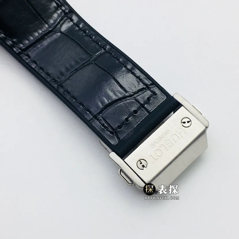AB Big Bang Hublot1:1replica watch dark gray panda plate leather strap model 601.NM.0173.LR side view