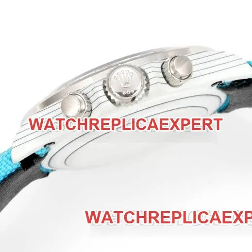 collectible watch DaytonaTW factory Rolex light blue dialdiamond bezel blue nylon braceletfront live photo