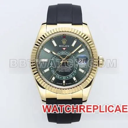 collectible watch ZF Factory Navigator Rolexblack dial9002 mechanical rubber braceletfront live photo