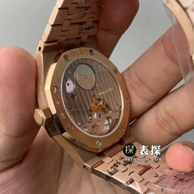 R8 factory Audemars PiguetRoyal Oaktop-tier watch men's gold plate tourbillonsteel bracelet model pictures and prices front live photo
