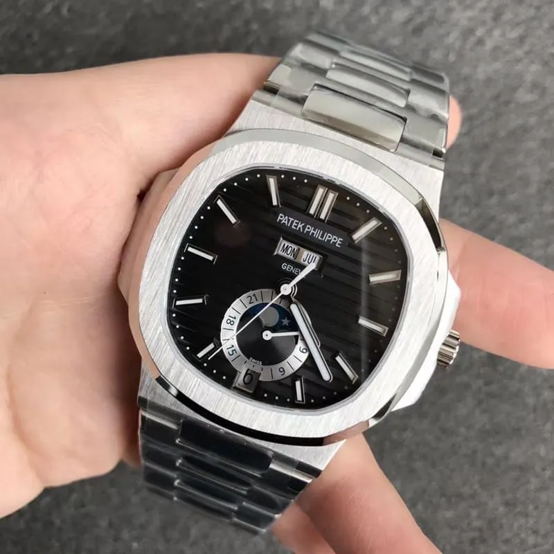 V9 Factory Patek Philippe Nautilus 5726 Top Men's Mechanical Watch Black Dial Front View
