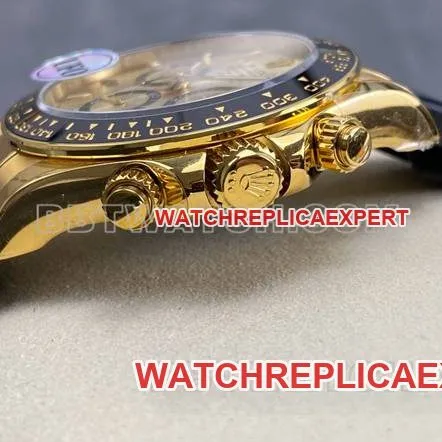 top-tier watch DaytonaUFO factory Rolexyellow gold shell gold plate 4131 mechanical side live photo