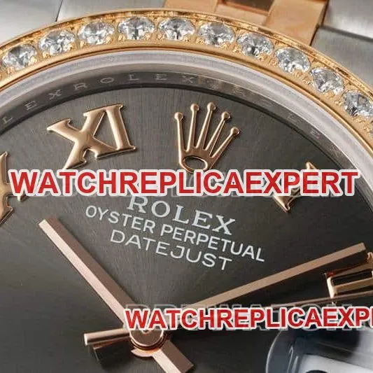 ARF FactoryRolex log top-tier dark gray plate diamond bezel31mm intergold five-lattice chain link 278381front live photo