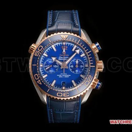 1:1replica watch N1 factory SeamasterOmega600m blue dialrose gold leather braceletfront live photo