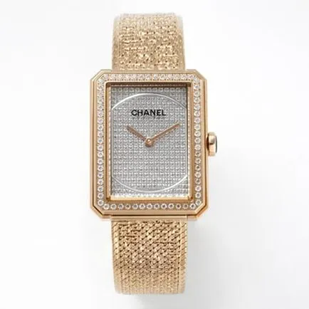 top-tier replicaChanel women's gray plate gold belt BOY FRIEND series quartz watch detail shots
