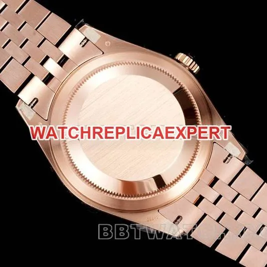 collectible watches AR+ factory pilot rolexblue dial mechanical rose gold steel braceletfront live photo