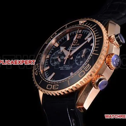 watch N1 factory SeamasterOmega 600m black dialrose gold leather braceletfront live photo