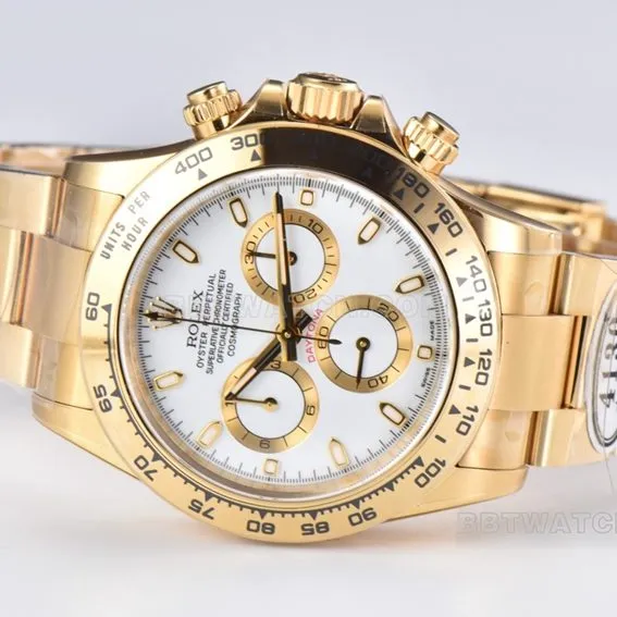 Factory C RolexDaytonasuper clonewhite dialyellow goldsteel bracelet model m116508-0001braceletlive photos