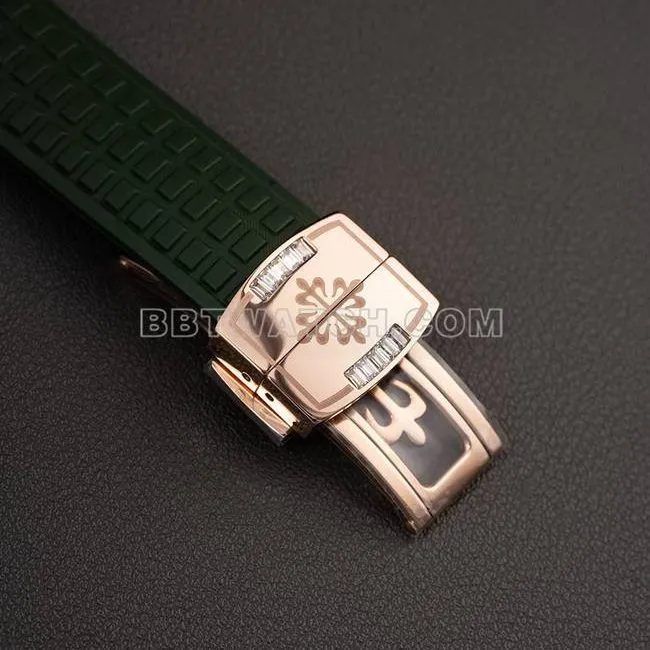 top-tier watch Patek PhilippePPM factory Aquanaut mechanical green rubber braceletfront live photo