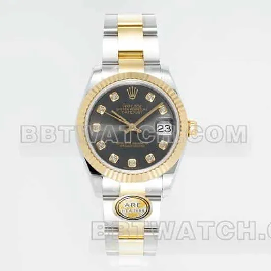 ARF FactoryRolex log 1:1super cloneblack dial31mm gold three-lattice chain link278273front live photofront live photo