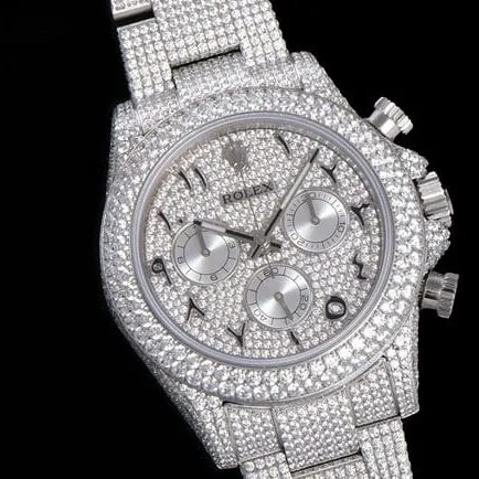 Rolextop-tier watch men's white dialsteel bracelet new universe chronograph Daytona gypsophila 40 series mechanical watch detail shots