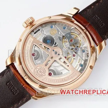 watch APS factory Portugal IWC perpetual calendar white dialrose goldfront live photo