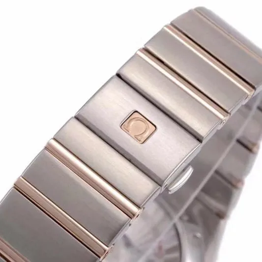 Omega temperament model vs Constellation high-quality temperament model 8500 mechanical watch white dialrose gold front view
