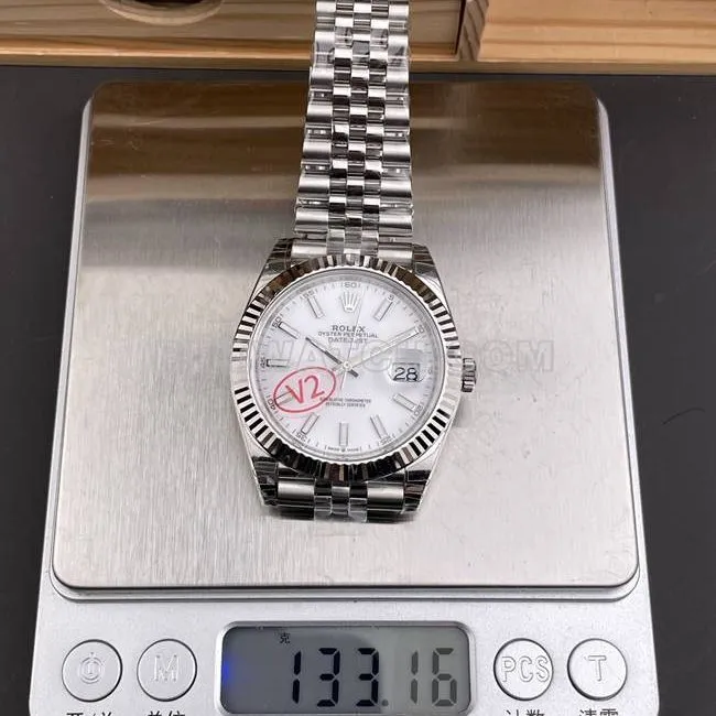 Watch VS Factory Log Rolexwhite dial3235 Mechanical 41mmside live photo
