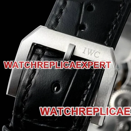 IWC collectible watch RMS factory Portugal white dial gold needle tourbillon mechanical leather strap model front live photo