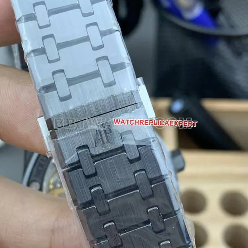 APS factory Audemars PiguetRoyal Oak1:1top-tier starry sky disk black ceramic15500braceletlive photos