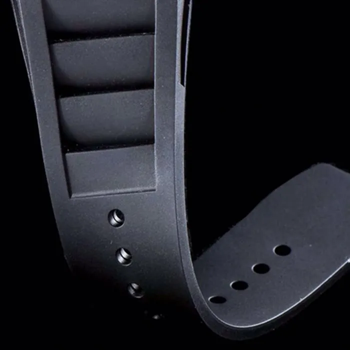 top-tier watch Richard Mille men's black dial automatic chronograph watch detail shots