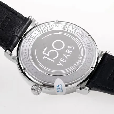V7 factory top-tier replicaIWC watch men's white dial black belt automatic movement wave fino leather strap watch seven stars recommended front view