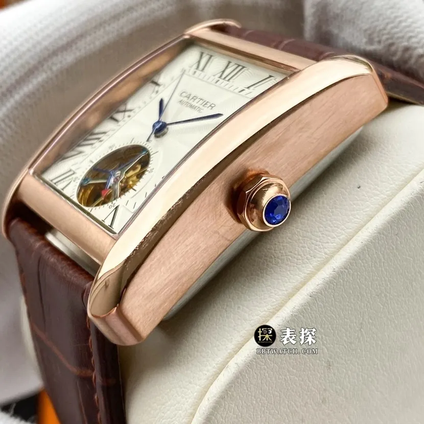 Cartier Top Watch Men's Silver White Dial Tourbillon Leather Strap Model Picture and Price List Strap Real Shot