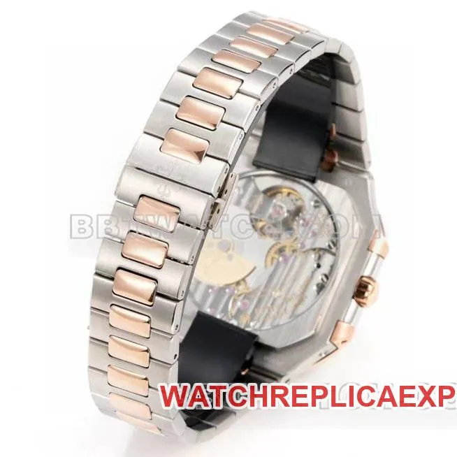 Patek Philippetop-tier watch 3k factory 45mm black blue dial240psmovement gold steel bracelet model 5822front live photo