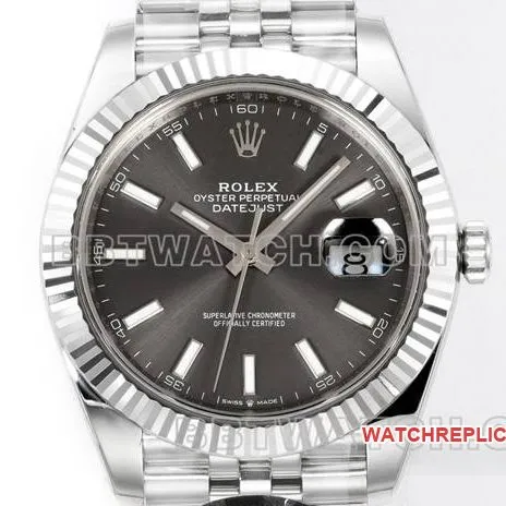 top-tier watch JF factory log Rolex gray plate 3235 mechanical 41mm front live photo