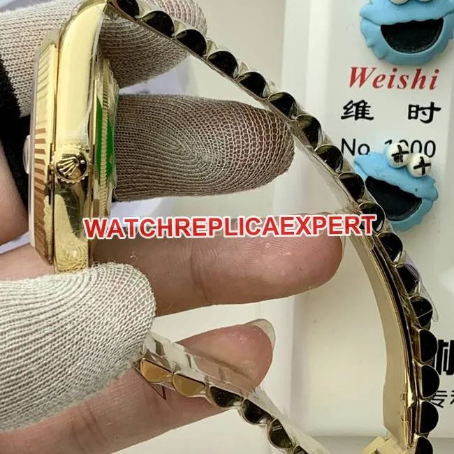 1:1replica watch Rolexyellow goldPPM factory Day-Date mechanical white dial Roman numerals braceletlive photos